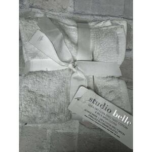 Studio Belle Quick Dry Zero Twist Cotton Wash‎ Cloths 6 Pack White